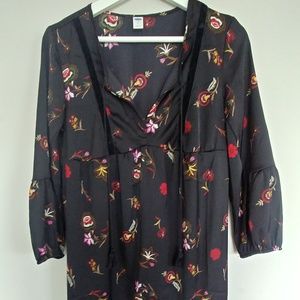 Old Navy Silky Tunic with Velvet Detail